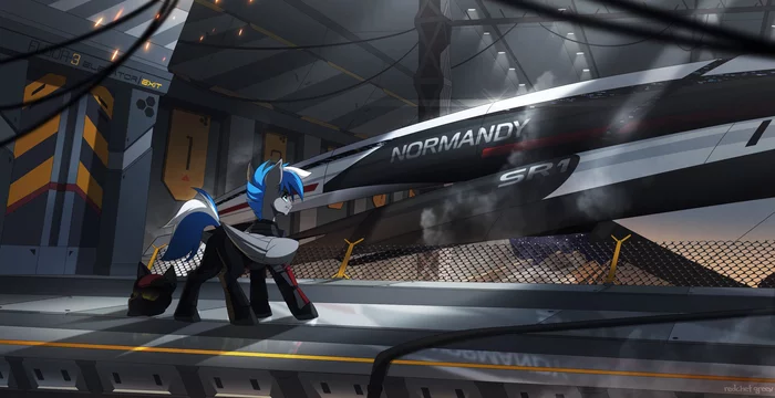 Normandy - My little pony, MLP crossover, Mass effect, Redchetgreen