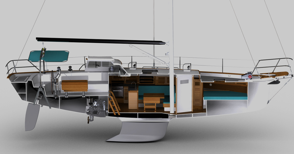 Корабль для дальних путешествий. Яхта в разрезе. Проектирование парусных яхт. Проект парусно моторной яхты. Компоновка яхты.