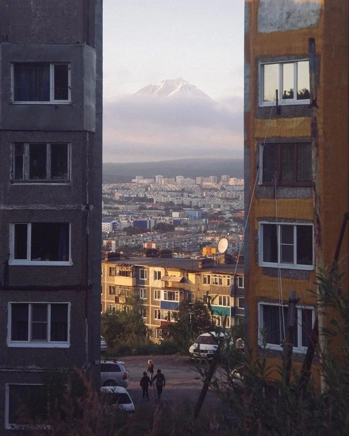 Beautiful view - Outskirts, Town, The mountains, Panel house, Russia, beauty, View, Petropavlovsk-Kamchatsky, , Kamchatka