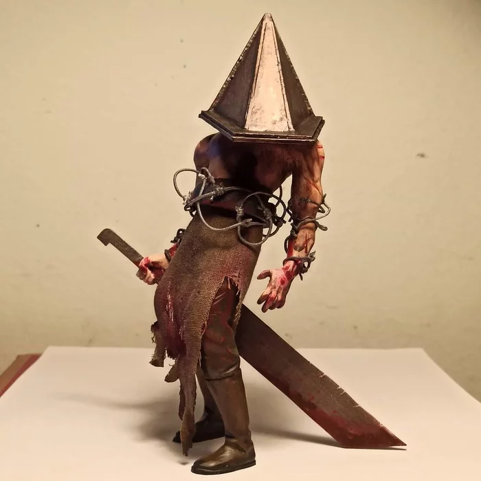 Pyramidhead / The Executioner - My, Pyramid head, Dead by daylight, Silent Hill, Silent Hill 2, Sculpture, Polymer clay, Clay, Figurines, Longpost, , Needlework without process