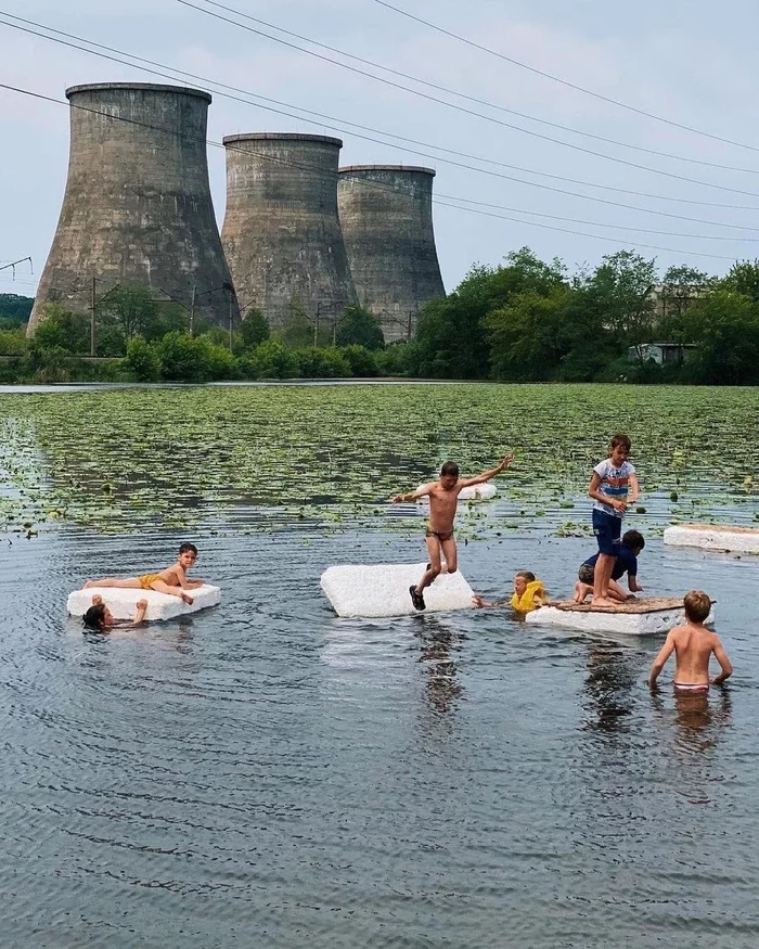 Summer - Artem, Summer, Cooling tower, Childhood, Bathing, Travel across Russia, The photo