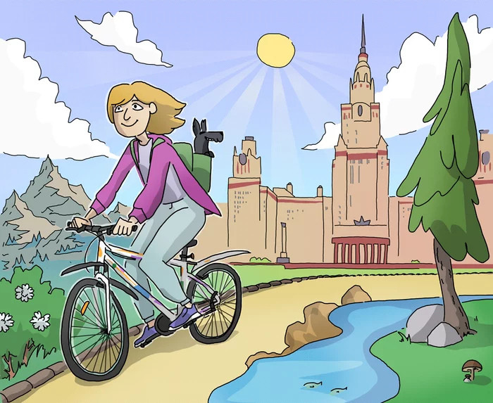 Just a cute drawing - My, Drawing, Cycling