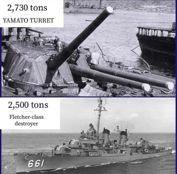 Everything is relative - Destroyer, Battleship, Tower, The photo, Comparison, The Second World War, USA, Japan