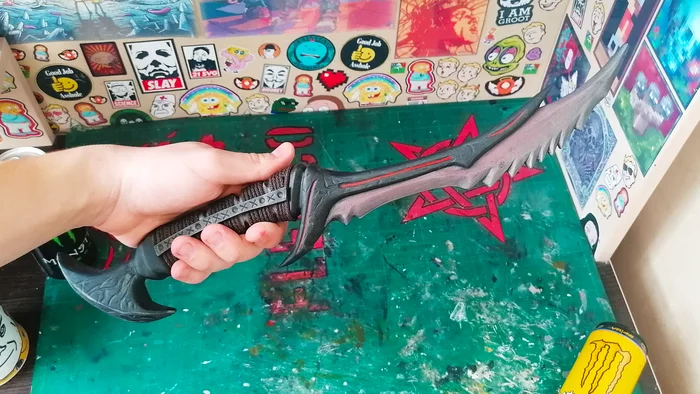 Do-it-yourself Daedric Dagger from Skyrim - My, The Elder Scrolls V: Skyrim, Cosplay, Dagger, Daedra, Knife, With your own hands, Craft, Video, Longpost, Video blog