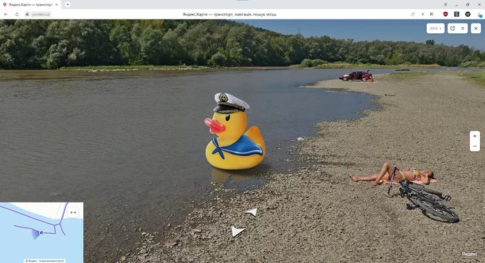 Easter eggs on Yandex.Maps - My, Yandex maps, Duck, Пасхалка, Chernivtsi, River