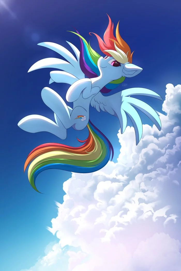 Blue sky - My little pony, Art, Fan art, PonyArt, Rainbow dash