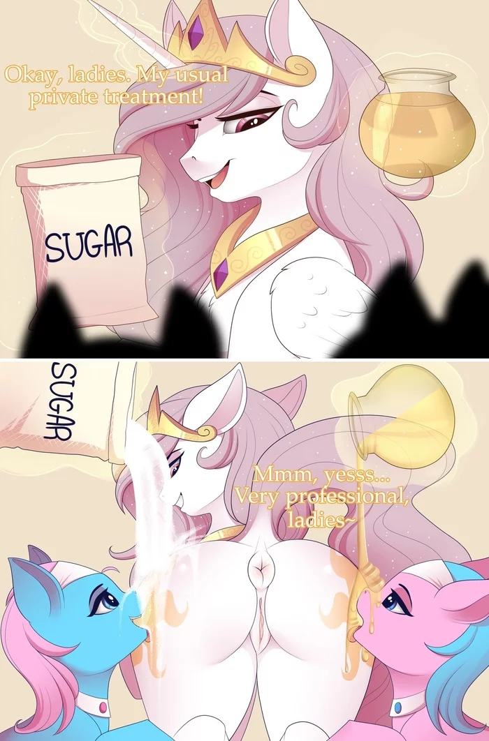 Шалости Молли - NSFW, My Little Pony, MLP Explicit, MLP anatomically correct, Princess Celestia, Lotus Blossom, Aloe, Evehly