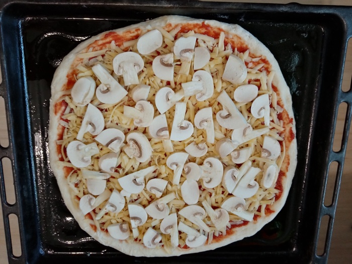 Пицца с грибами и ветчиной Пицца, Рецепт, Длиннопост