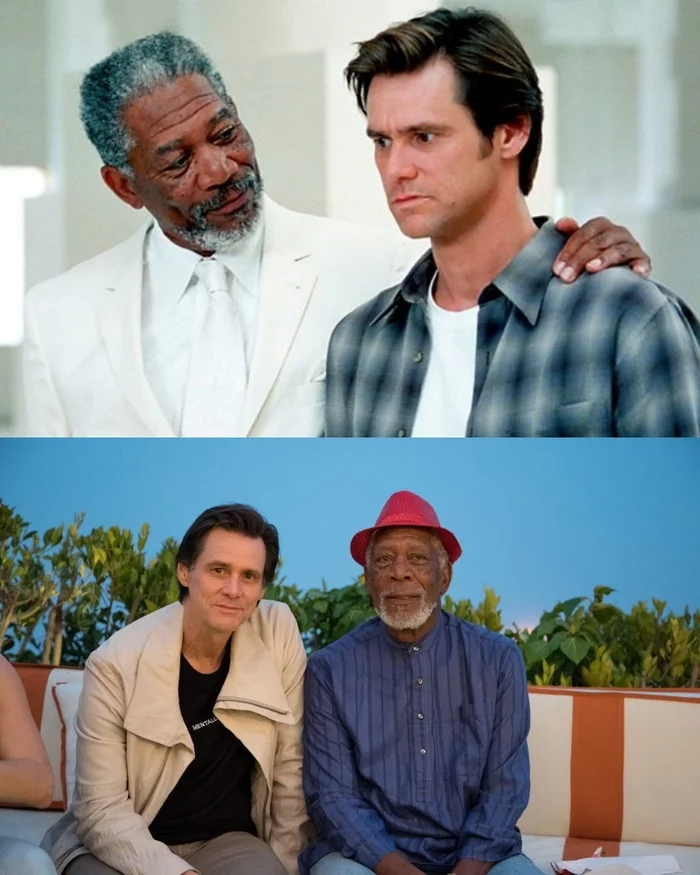 Jim Carrey and Morgan Freeman almost 18 years after the release of Bruce Almighty! - Jim carrey, Morgan Freeman, Actors and actresses, Celebrities, Bruce Almighty, Movies, It Was-It Was, From the network