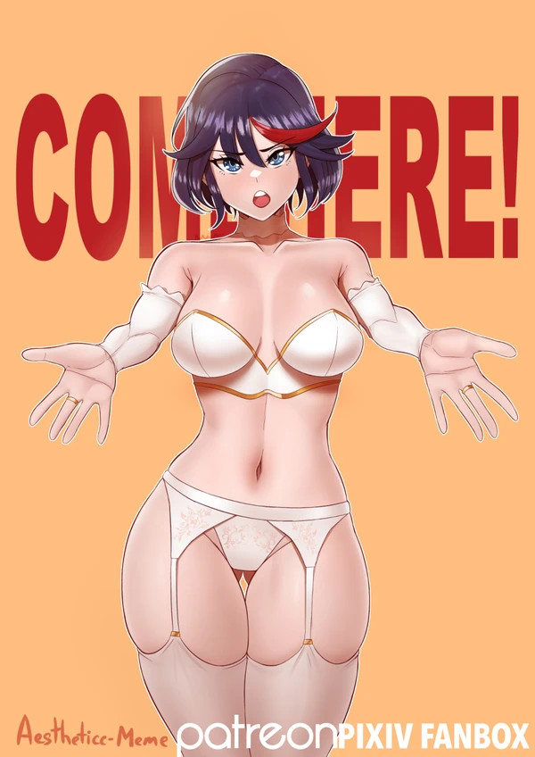 Ryuko Matoi - NSFW, Girls, Anime, Anime art, Kill la Kill, Matoi Ryuuko, Erotic, Hand-drawn erotica, Boobs, , Underwear, Longpost