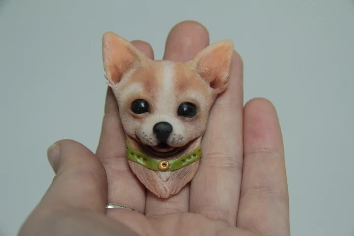 Small chihuahua made of polymer clay - My, Chihuahua, Dog, Needlework without process, Handmade, Longpost