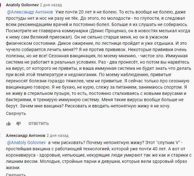 На за боре тоже надписи бывают - Скриншот, Комментарии, Антипрививочники, Идиотизм, Маразм, Длиннопост, Вакцина, Коронавирус, YouTube