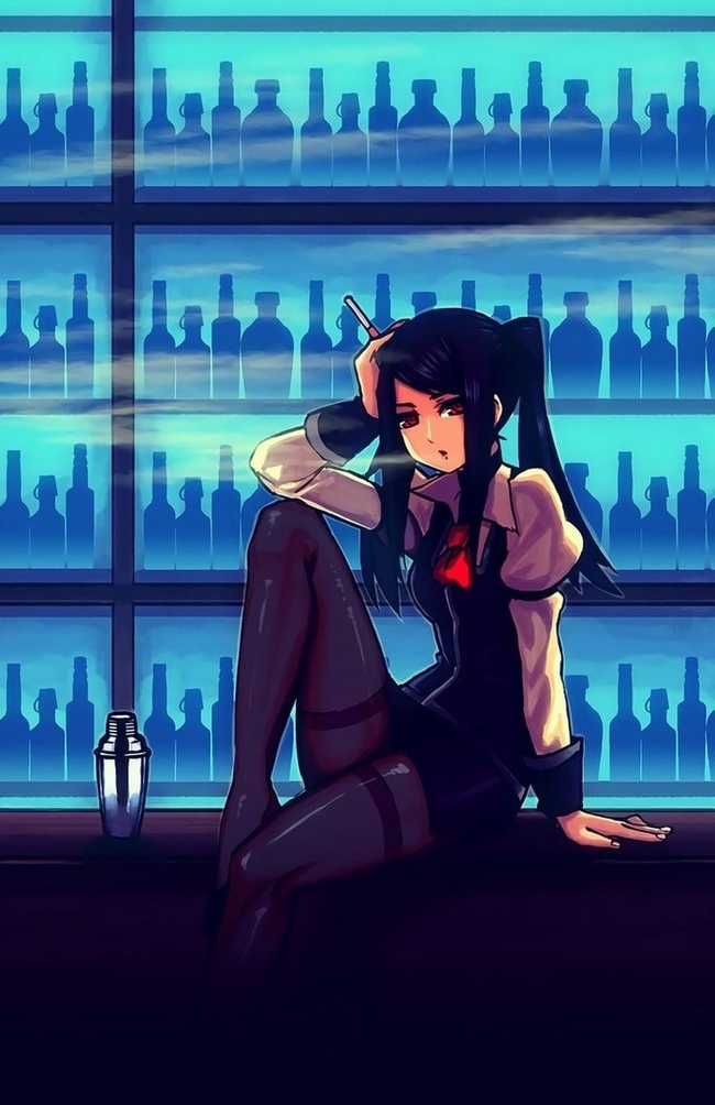 Jill Stingray - Va-11 Hall-A, Julianne Stingray, Аниме, Anime Art, Длиннопост