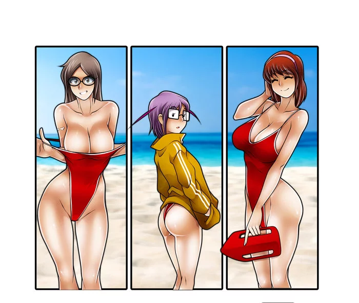 Malibu Rescuers by Jago - NSFW, Jago, Lwhag, Art, Swimsuit, Longpost