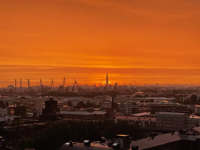 After the rain - My, The photo, Lakhta, Sunset, Sky, Saint Petersburg