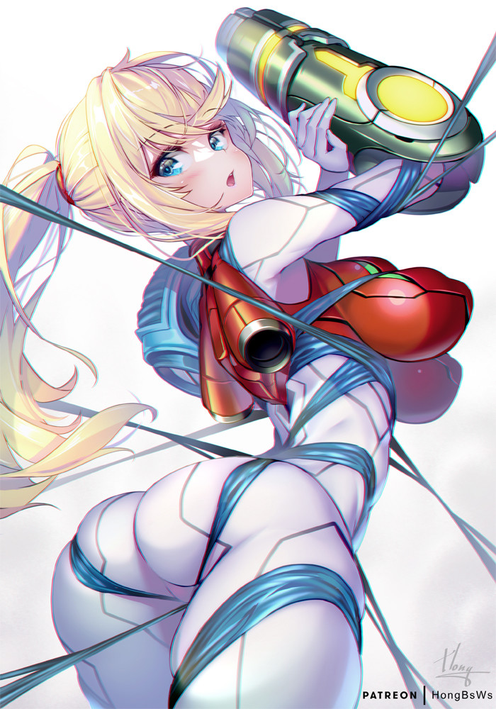 Samus Aran - NSFW, Samus Aran, Metroid, Игры, Арт, Девушки, Попа, Сиськи, Рисунок, , Anime Art