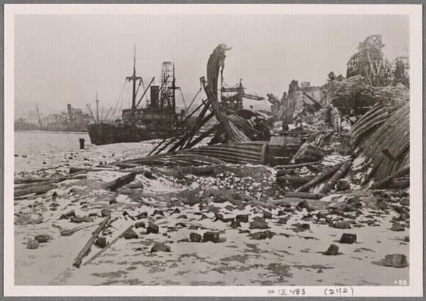 Feodosiya harbor after dive bombers - Crimea, Feodosia, The Great Patriotic War, The photo, Black and white photo