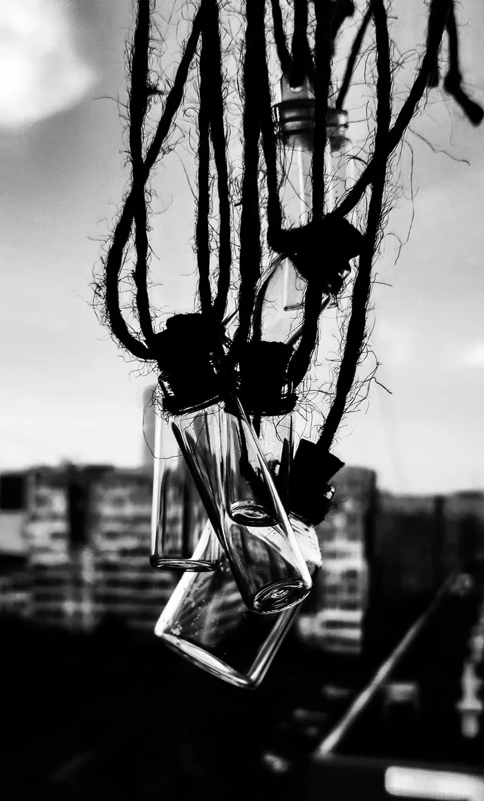 black and white days - My, Mobile photography, Black and white, Jars, beauty, Reflection of the void