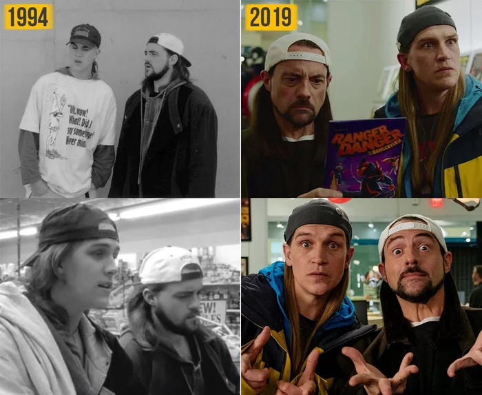 Jay and Silent Bob 25 years apart - Movies, Clerks, Jay and Silent Bob, Actors and actresses, Jason Mews, Kevin Smith, Comedy, It Was-It Was