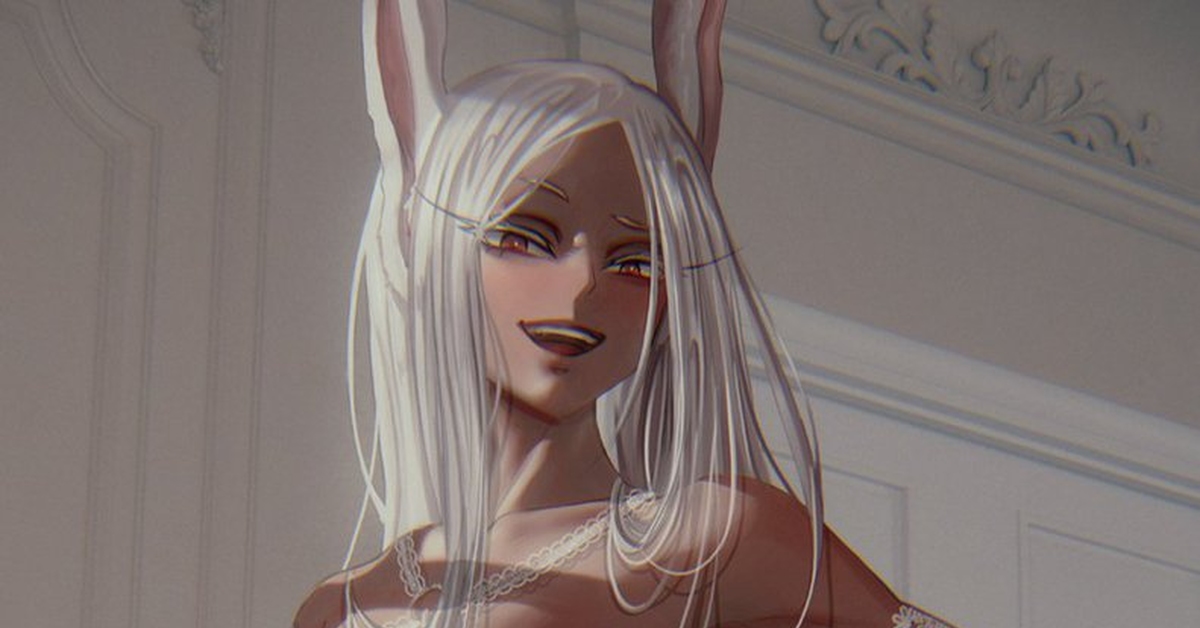 Miruko - NSFW, Аниме, Anime Art, Miruko, Boku no Hero Academia, Арт, Девушки, Чулки, Сиськи, , Нижнее белье, Рисованная эротика, Animal Ears