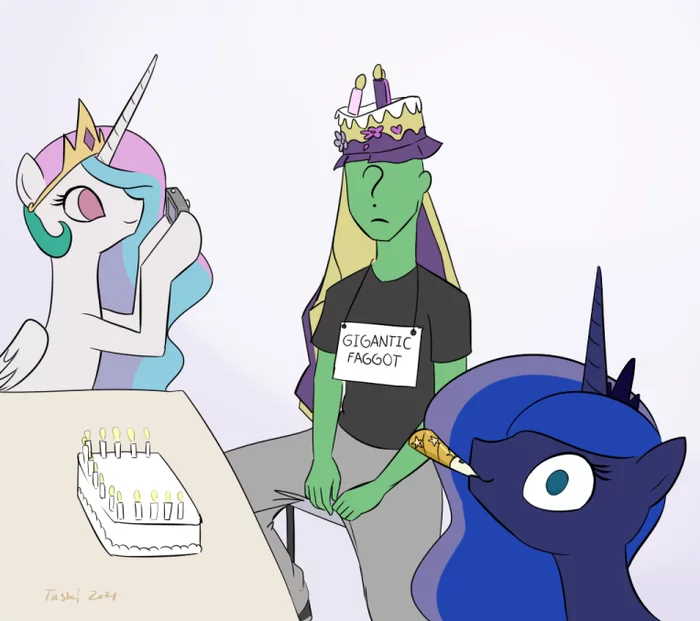 Каждый год 29го июня. Смг празднует днюху и ноет - My Little Pony, Princess Luna, Princess Celestia, Мат, Anon, День рождения, Smg