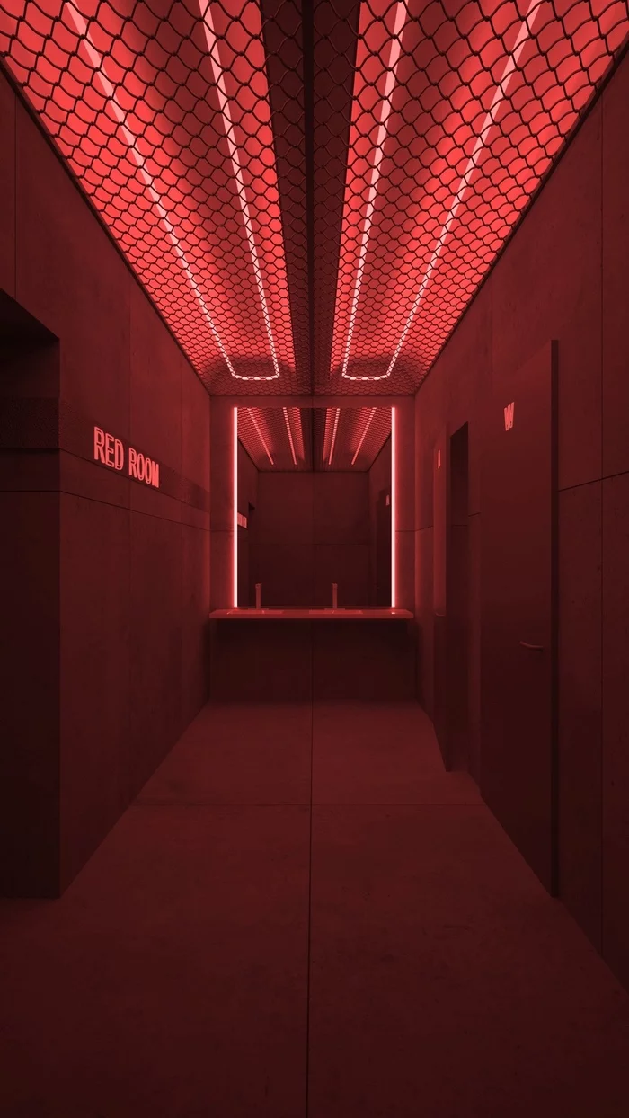 RED ROOM - Моё, 3D, 3DS max, Компьютерная графика, 3D графика, Длиннопост