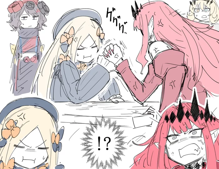 Cheating bad girl - Аниме, Anime Art, Fate, Fate Grand Order, Abigail Williams, Katsushika Hokusai, Barghest, Baobhan Sith