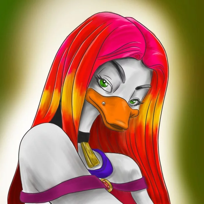 Wench duck - My, Digital drawing, Computer graphics, Tablet
