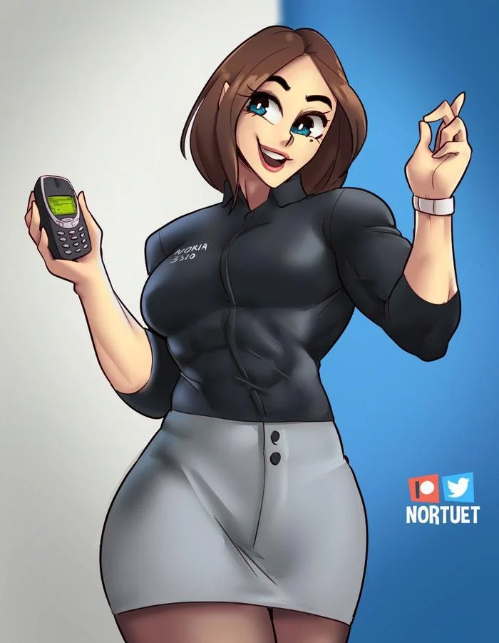 virtual assistant - Nortuet, Art, Crossover, Sam (Samsung), Nokia 3310, Strong girl, Mini skirt