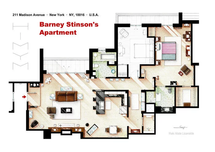 Apartment layouts and not only from popular films and series - Layout, Friends, How I Met your mother, Теория большого взрыва, Sherlock Holmes, Longpost