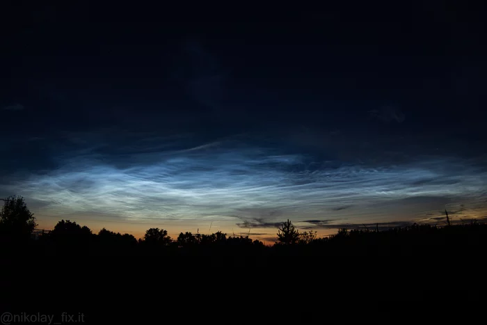 Noctilucent clouds - Noctilucent clouds, Clouds, Night, Sunset, Sky, Landscape, Longpost