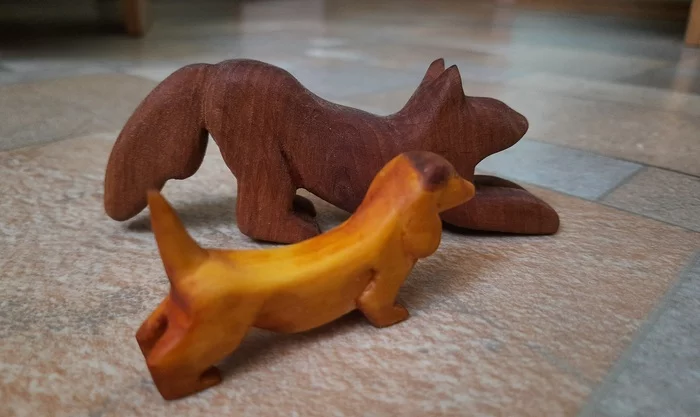 My figurines are made of wood. - My, Wood carving, Needlework, With your own hands, Handmade, Crafts, , Statuette, Dachshund, , Fox, Giraffe, Snail, Thread, Tree, Figurines, Self-taught, Longpost, Self-development, Needlework with process