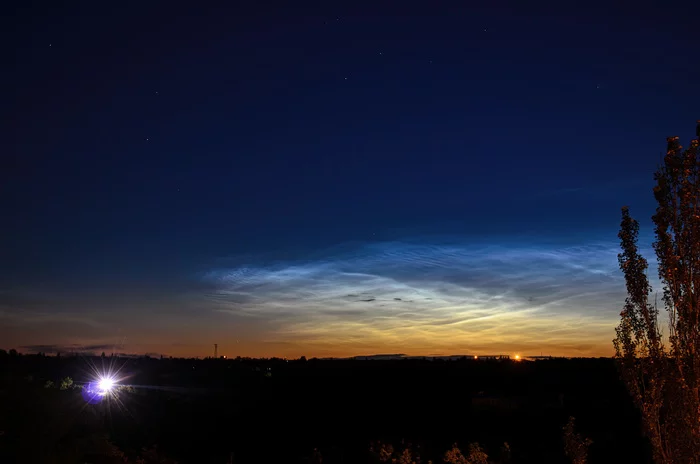 Reply to Silver Clouds - My, Noctilucent clouds, Clouds, Night, Sunset, Sky, Landscape, Reply to post