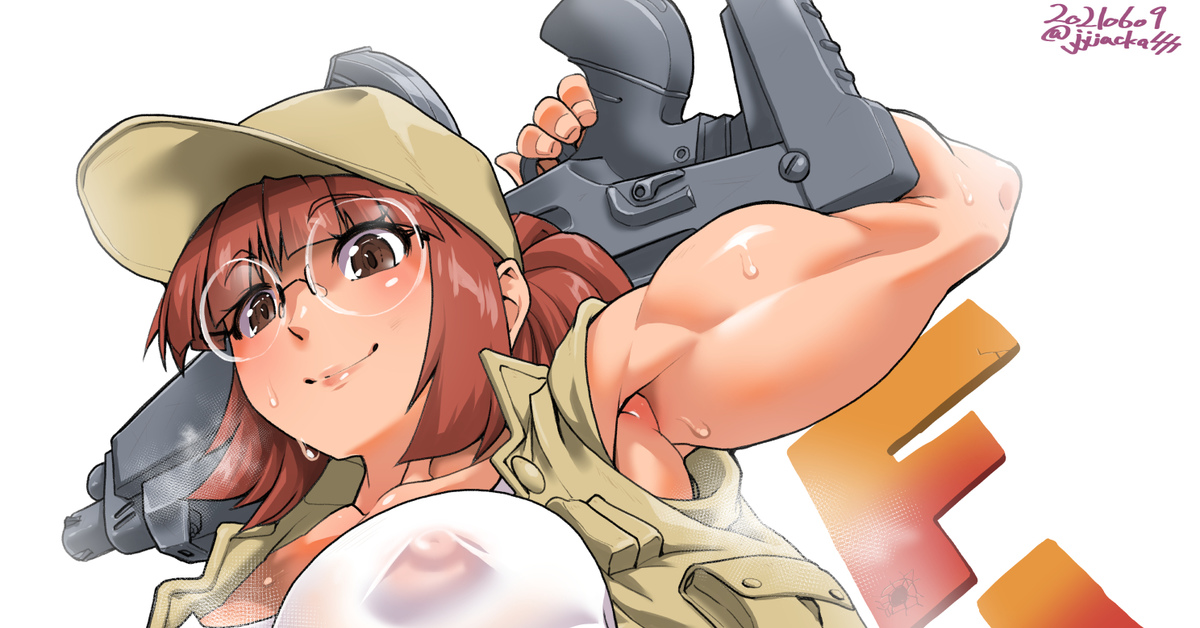 Фио - NSFW, Jackasss, Muscleart, Крепкая девушка, Сну-Сну, Fio, Metal slug, Аниме, Anime Art, Длиннопост