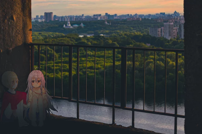 Two Heart One Life - My, Anime, Anime art, Girls, Sunset, Life, 2D Among Us, Anime madskillz