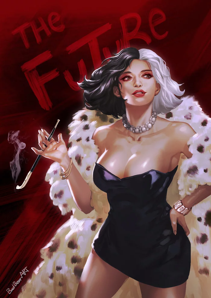 Cruella De Ville - Drawing, Walt disney company, Cruella Film, Cruella De Vil, Girls, Art