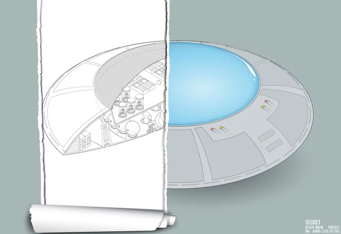 Partially assembled UFO - My, UFO, Drawing, Vector graphics, Art, Spaceship, Fantasy