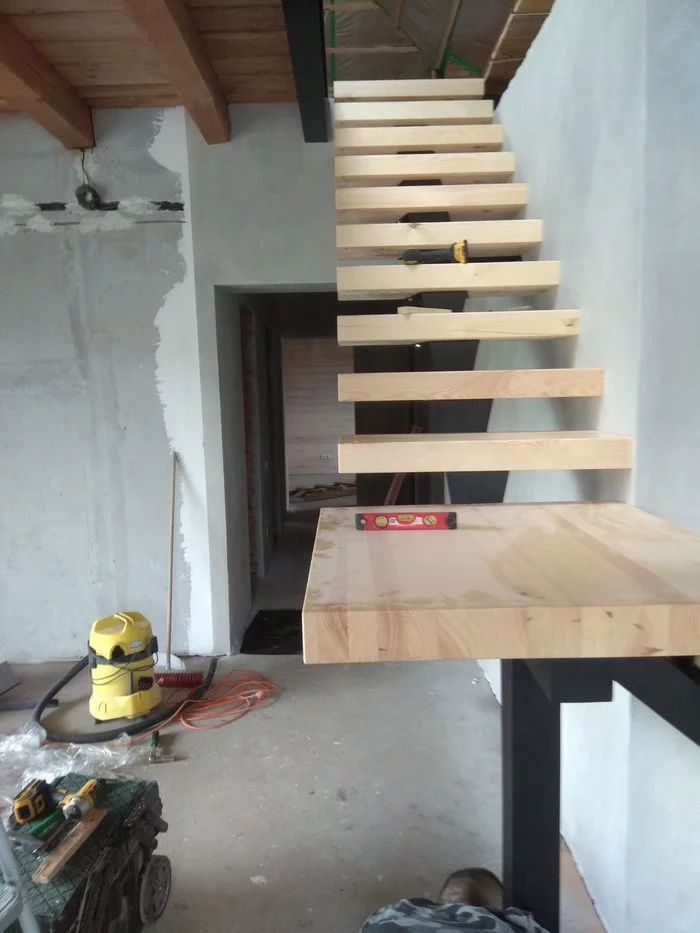 Lots of work done again - My, Stairs, Ladder-gangway, Building, Home construction, Furniture, Interior, Longpost