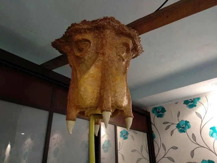 Papier-mache night light (Half life 2 - Barnacle) - My, Night light, Papier mache, Half-life, Life, Half-life 2, , Barnaul, Monster, , With your own hands, Video, Longpost, Needlework without process