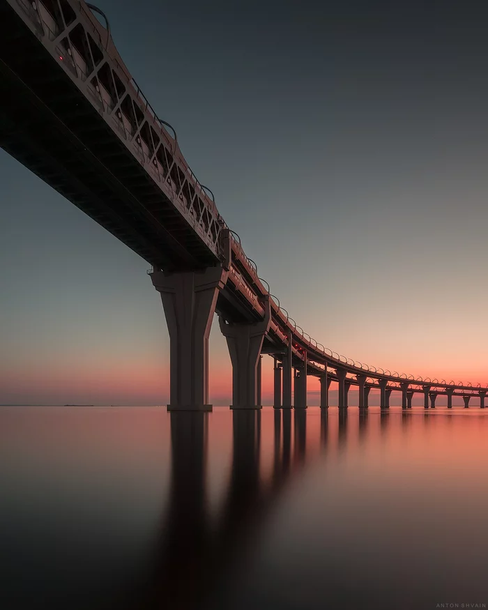 Bridge - My, The photo, Travel across Russia, Saint Petersburg, Sunset, Landscape, Architecture, Night shooting, Travels, , Russia, Long exposure, Zsd