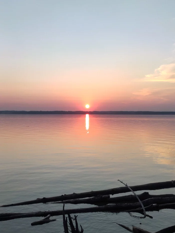 Sunset at the Ob reservoir - My, The photo, Sunset, Water, Novosibirsk region, Ob Reservoir