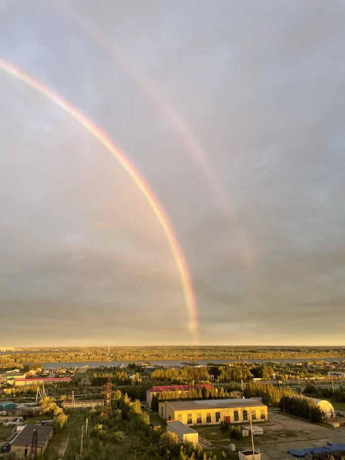 huge rainbow - My, Rainbow, View from the window