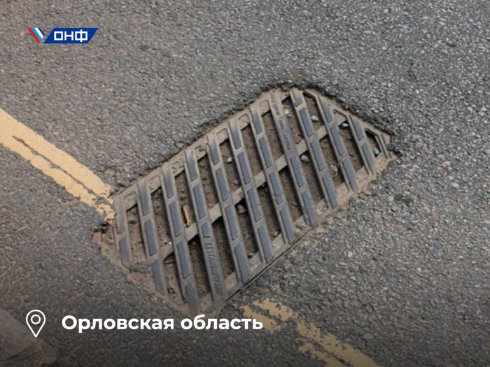 Eagle in a puddle: road workers “rolled up” stormwater pipes under the asphalt - My, Eagle, Russian roads, Rainstorm, news, Road repair, Officials, Repair, Beautification