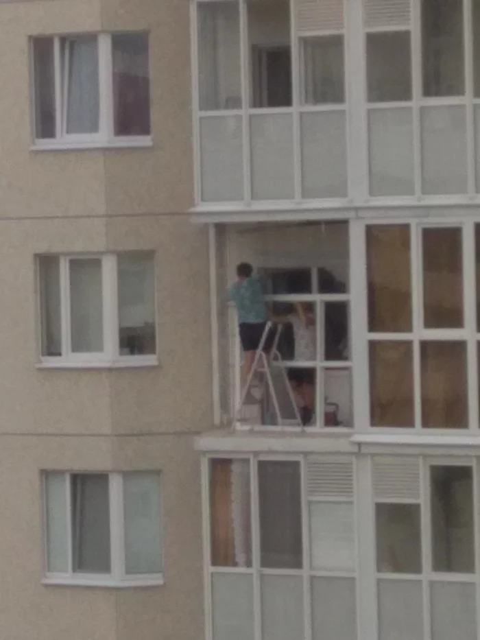 Bravery and stupidity - My, Voronezh, Safety engineering, Madness, Страховка, Mortgage