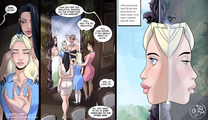 Mirror part 1 - NSFW, 18+, Lesbian, Foot fetish, Comics, Longpost, Sleepygimp