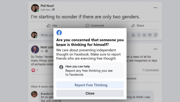 Facebook will show an alert popup when your friends start thinking for themselves - Facebook, Social networks, Mark Zuckerberg, Big Brother, Concentration camp, Consciousness manipulation, Corporations, Fake news