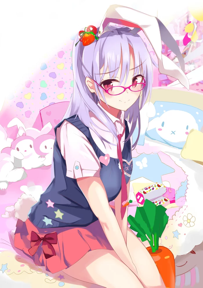 Reisen Udongein Inaba - Touhou, Reisen Udongein Inaba, Anime Art, Аниме, Tetsurou, Megane