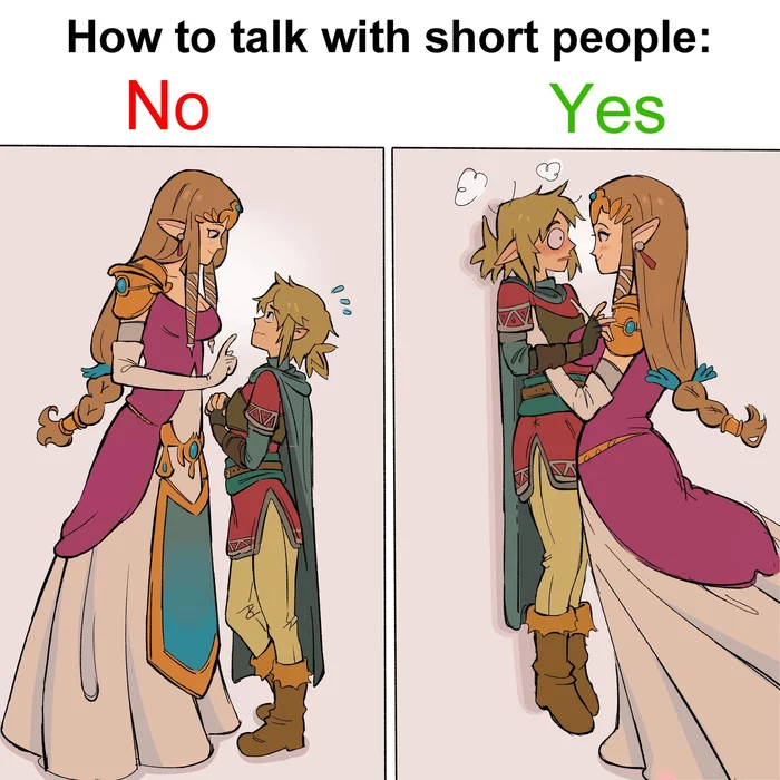How to talk to short people - Link, Princess zelda, The legend of zelda, Memes, Anime art