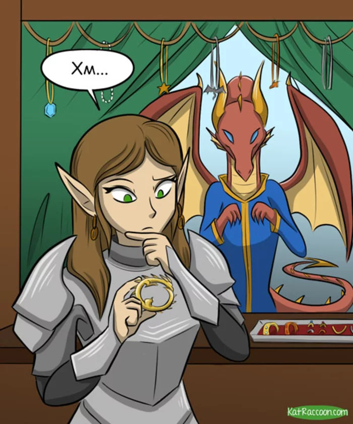 A bracelet - Comics, GIF with background, Kat swenski, The Dragon, A bracelet, GIF, Longpost, Belttail