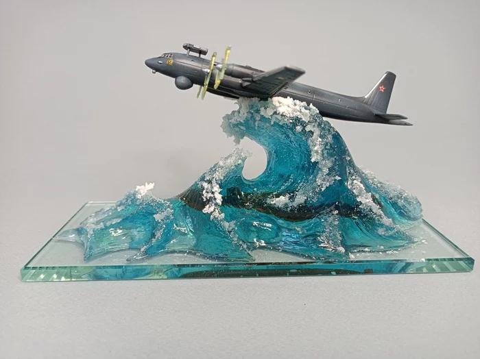 IL-38N - My, Stand modeling, Epoxy resin, Airplane, Naval aviation, Presents, Aviation, Souvenirs, Epoxy resin jewelry, Longpost